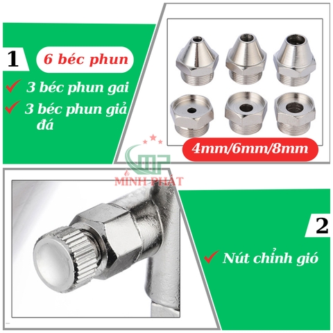 Phễu Phun Gai Sần, Phun Giả Đá Inox 201 Dung Tích 2 Lít Minh Phát