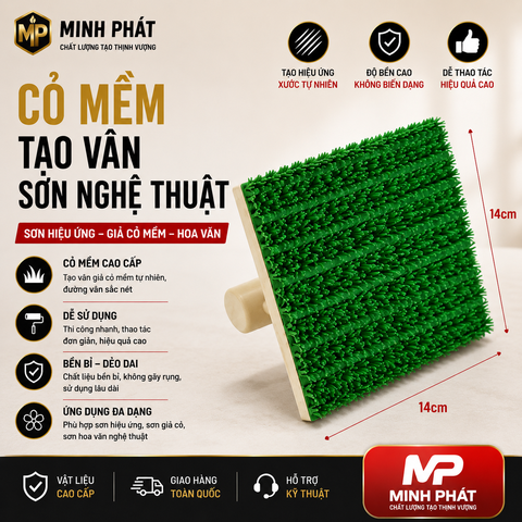 🖌️ Cỏ Mềm Tạo Vân Sơn Nghệ Thuật Minh Phát – Dụng Cụ Sơn Hiệu Ứng, Sơn Giả Cỏ Mềm, Sơn Hoa Văn