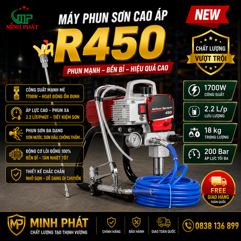 Máy Phun Sơn Cao Áp Piton Minh Phát R450