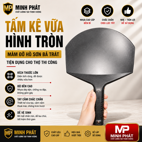 🛠️ Tấm Kê Vữa Hình Tròn Minh Phát – Mâm Đỡ Hồ Sơn Bả Trát Tiện Dụng Cho Thợ Thi Công