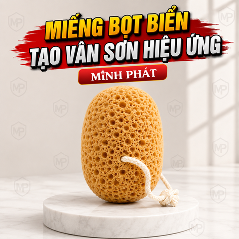 Miếng Bọt Biển Tạo Vân Sơn Hiệu Ứng 15,5cm Minh Phát Màu Cà Phê