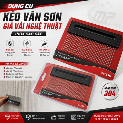 🎨 Dụng Cụ Kéo Vân Sơn Nghệ Thuật Inox 304 D1139B – Tạo Hiệu Ứng Vân Đẹp, Chuyên Nghiệp