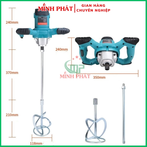 Máy Khuấy Bột Trét - Khuấy Sơn Minh Phát 2400w, Máy Khuấy Đa Năng Cánh Xoắn Đầu Trâu
