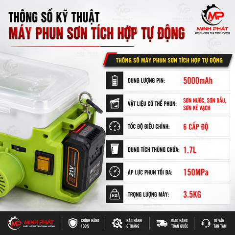 🚀 Máy Phun Sơn Đeo Vai Minh Phát Nhỏ Gọn – Mạnh Mẽ – Tiện Lợi