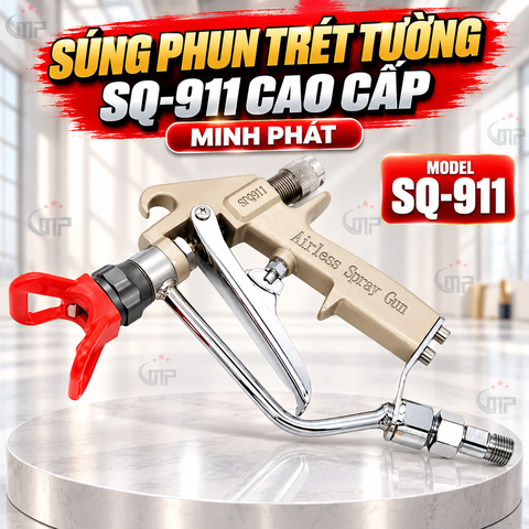 Súng Phun Trét Tường SQ-911 Cao Cấp Minh Phát , Súng Phun Bột Phun Sơn Đa Năng Công Nghiệp Áp Lực Cao