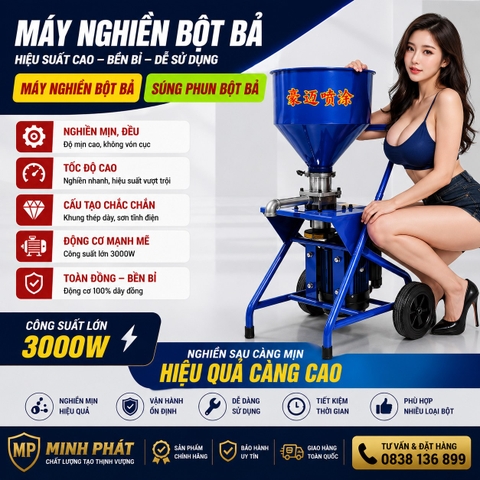 ⚙️ Máy Nghiền Bột Trét Tường Minh Phát – Nghiền Mịn, Trộn Đều, Tăng Hiệu Quả Thi Công