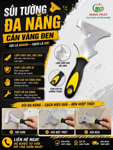 Sủi Tường Đa Năng Cán Vàng Đen