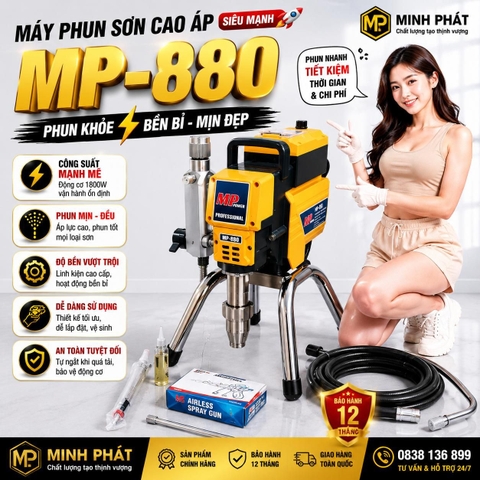 🔥 Máy Phun Sơn Cao Áp MP-880 Minh Phát