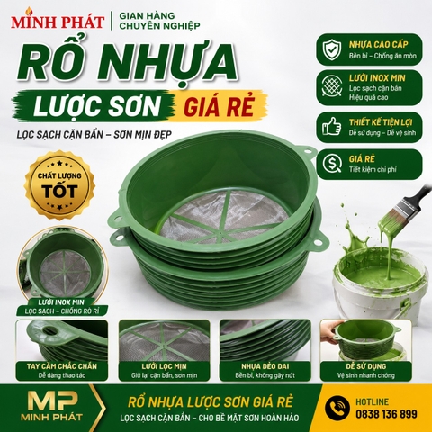 Rỗ Lược Sơn Siêu Mịn Lưới Lọc Inox 30cm Vừa Thùng Sơn Minh Phát