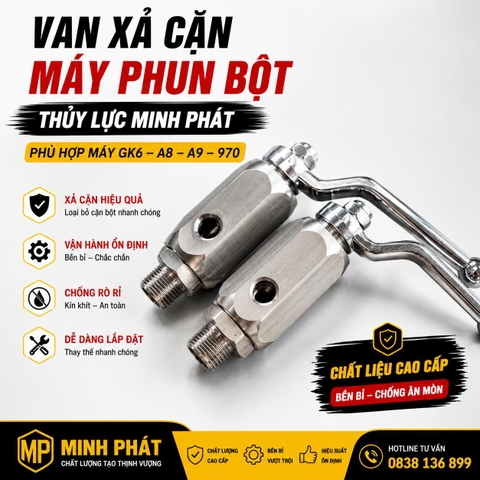 🔧 Van Xả Cặn Máy Phun Bột Thủy Lực Minh Phát – Xả Cặn Hiệu Quả, Vận Hành Ổn Định