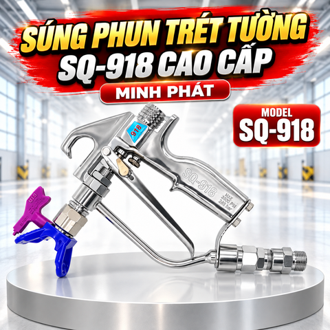 Súng Phun Trét Tường SQ-918 Cao Cấp Minh Phát , Súng Phun Bột Phun Sơn Đa Năng Công Nghiệp Áp Lực Cao