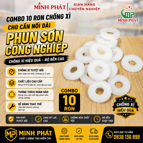 Combo 10 Ron Chống Xì Cho Cần Nối Dài Phun Sơn Công Nghiệp Minh Phát
