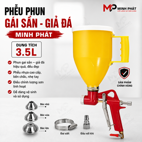 Phễu Nhựa Phun Gai Sần, Giả Đá Minh Phát