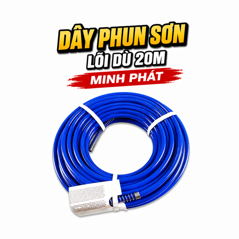 Dây Phun Sơn Công Nghiệp Áp Lực 1/4 Ren 13mm 15m 20m Minh Phát