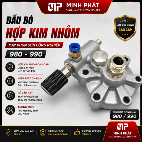 Đầu Bò Hợp Kim Nhôm Máy Phun Sơn Công Nghiệp Minh Phát, Thay Thế Cho Linh Kiện Phun Sơn 980 990
