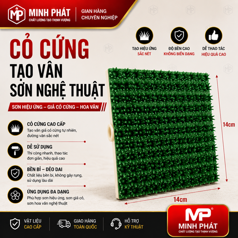 🖌️ Cỏ Cứng Tạo Vân Sơn Nghệ Thuật Minh Phát – Dụng Cụ Sơn Hiệu Ứng, Sơn Giả Cỏ Cứng, Sơn Hoa Văn