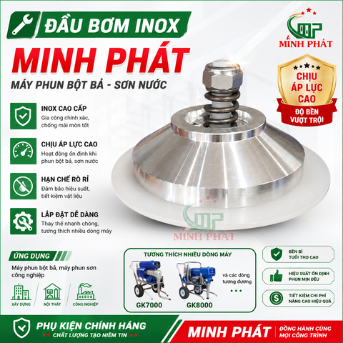 🔧 Đầu Bơm Phun Sơn Máy Phun Bột Bả Minh Phát – Phụ Kiện Máy Phun, Lắp Đặt Dễ Dàng, Chịu Áp Lực Cao