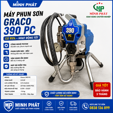 Máy Phun Sơn Graco 390 PC Cũ 95%