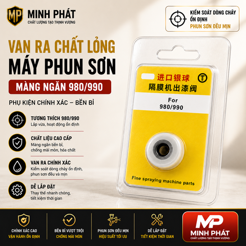 🔧 Van Ra Chất Lỏng Máy Phun Sơn Màng Ngăn Minh Phát 980/990 – Phụ Kiện Chính Xác, Bền Bỉ