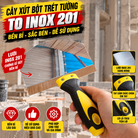 Cây Xút Bột Trét Tường To Inox 201 Minh Phát
