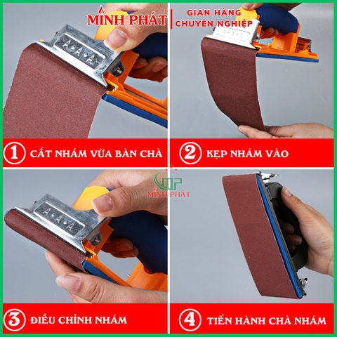 Bàn Chà Nhám Sơn Nước Cầm Tay Minh Phát 18.5cm Tay Cầm Xốp Mềm
