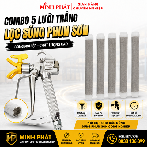 Combo 5 Lưới Trắng Lọc Súng Phun Sơn Công Nghiệp Minh Phát