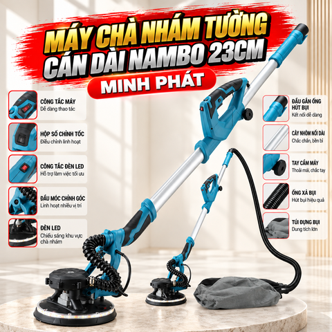 Máy Chà Nhám Tường Cán Dài Nambo 23cm