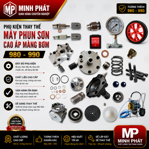 Phụ Kiện Thay Thế Máy Phun Sơn Cao Áp Màng Bơm 980 990 Minh Phát