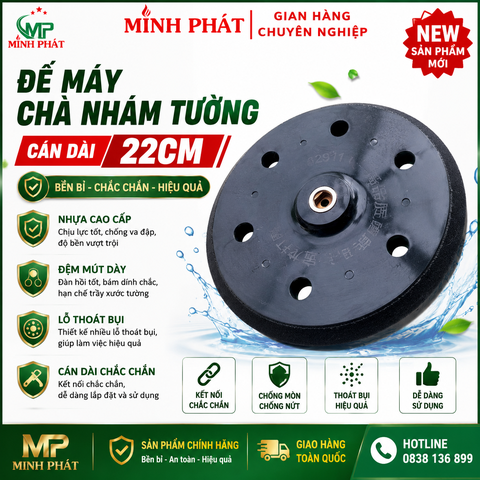 Đế Máy Chà Nhám Tường Cán Dài 22cm Minh Phát