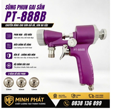 Súng Phun Gai Sần Sơn Đá PT-888B Minh Phát Cao Cấp – Phun Đều, Tiết Kiệm Sơn, Hiệu Quả Cao