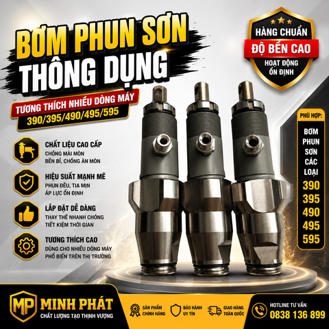 📌 Bơm Phun Sơn Thông Dụng Cho Máy 390/395/490/495/595 Minh Phát