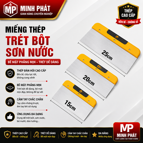 Miếng Thép Trét Bột Sơn Nước 14.8cm 19.7cm 24.7cm Minh Phát