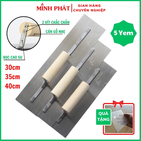 Dao Trét Bột Sơn Nước Minh Phát Thép Trắng 30cm 35cm 40cm