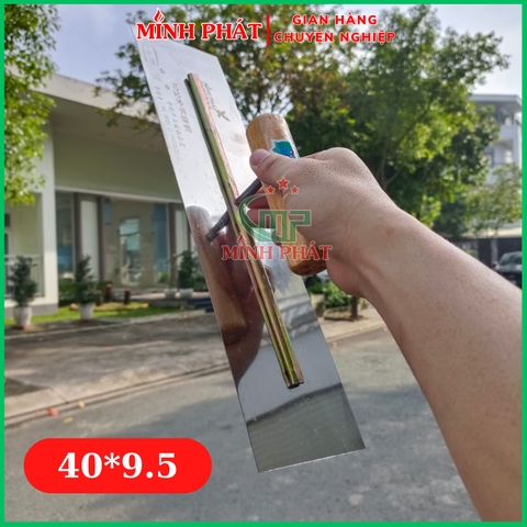 Dao Trét Bột Sơn Nước Móc Thùng Thép Trắng Cán Gỗ 30cm 35cm 40cm Minh Phát