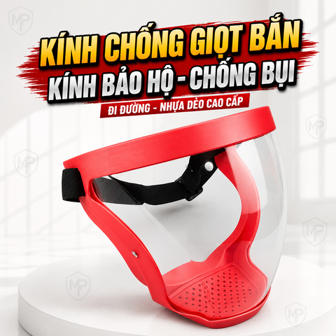 Kính Chống Giọt Bắn, Kính Bảo Hộ, Chống Bụi Đi Đường Nhựa Dẻo Cao Cấp Minh Phát