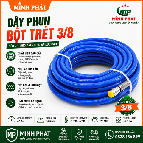 Dây phun bột trét 3/8