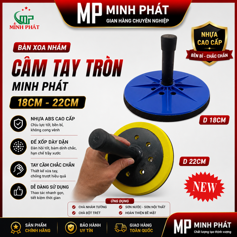 Bàn Xoa Nhám Cầm Tay Tròn 18cm 22cm Minh Phát, Bàn Chà Nhám Sơn Nước