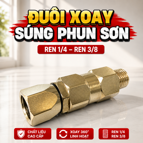 Đuôi Xoay Súng Phun Sơn Công Nghiệp Ren 1/4 Ren 3/8 Minh Phát