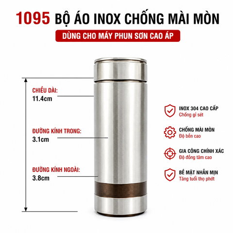 🔧 Bộ Lòng (Xi Lanh) Pump Máy Phun Sơn Cao Áp Airless – Inox 304 Chính Hãng, Chống Mài Mòn, Độ Bền Cao