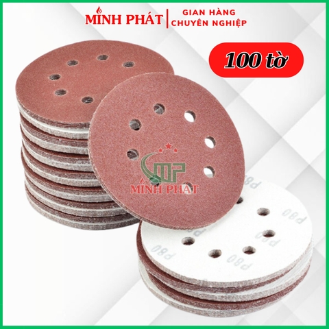 100 Tờ Nhám Máy Chà Tường 18cm, Giấy Nhám Chà Tường Matit Minh Phát Lỗ Nhỏ