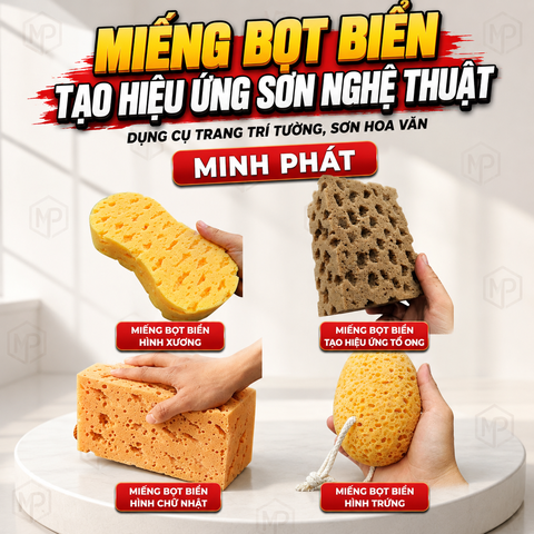 🧽 Miếng Bọt Biển Tạo Hiệu Ứng Sơn Nghệ Thuật Minh Phát – Dụng Cụ Trang Trí Tường, Sơn Hoa Văn