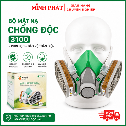 Bộ Mặt Nạ Chống Độc 3100 2 Phin Lọc Sự Bảo Vệ Toàn Diện Cho Công Việc Phun Trừ Sâu và Sơn PU