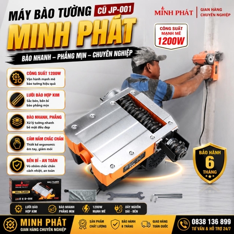 Máy Bào Tường Chuyên Dụng JP-001, Bào Lớp Sơn Cũ Bả Cũ Minh Phát 1.5 - 3mm