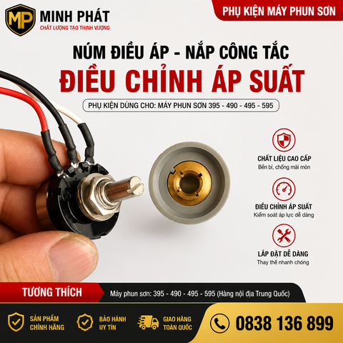 Núm Điều Áp Điều Chỉnh Áp Suất Máy Phun Sơn 395 /490 /495 /595 Minh Phát
