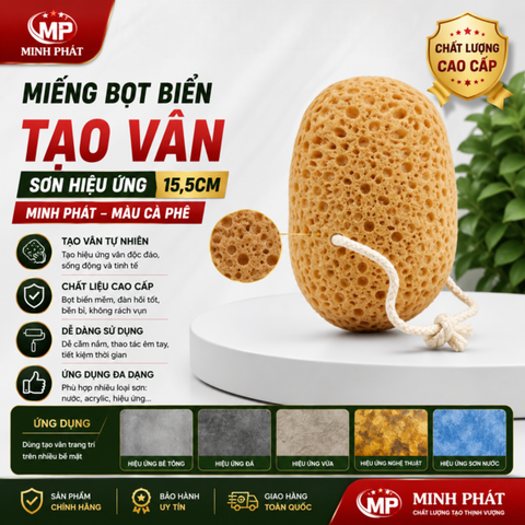Miếng Bọt Biển Tạo Vân Sơn Hiệu Ứng 15,5cm Minh Phát Màu Cà Phê