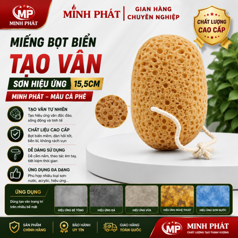 Miếng Bọt Biển Tạo Vân Sơn Hiệu Ứng 15,5cm Minh Phát Màu Cà Phê