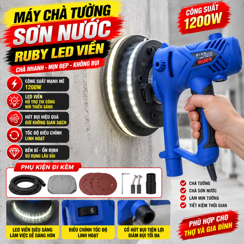 Máy Chà Tường Sơn Nước Ruby Led Viền