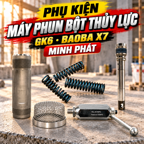 Phụ Kiện Máy Phun Bột Thủy Lực GK6, Piton GK A8, Phốt Máy Phun Bột Đặc Baoba X7