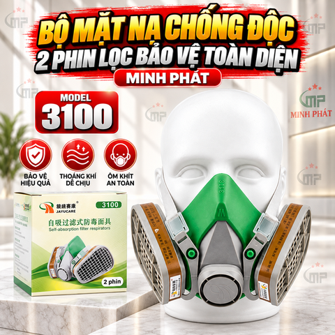 Bộ Mặt Nạ Chống Độc 3100 2 Phin Lọc Sự Bảo Vệ Toàn Diện Cho Công Việc Phun Trừ Sâu và Sơn PU
