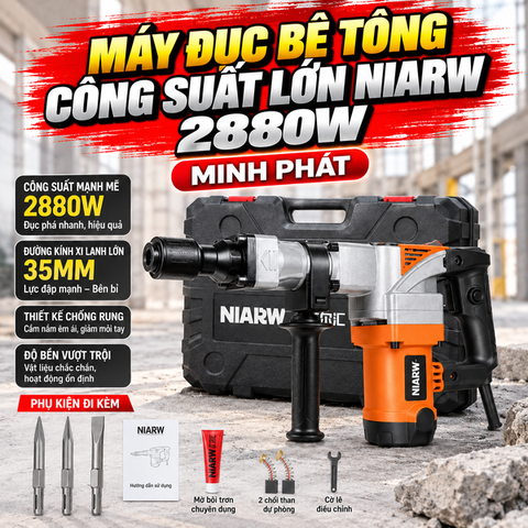 Máy đục bê tông công suất lớn NIARW 2880W